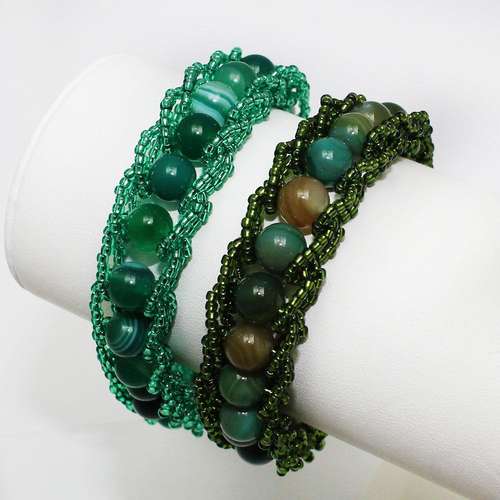 Beaded Money Chain green bundle jewelry making kit — DIY set with beads and instructions for creating handmade jewelry