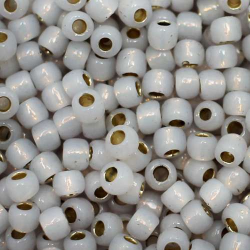 Toho Size 6 Seed Beads 10g - PF Silver Line Milky Cloud