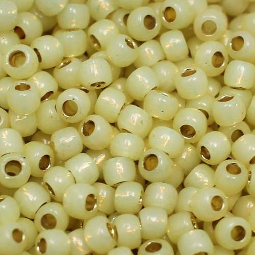 Toho Size 6 Seed Beads 10g - PF Silver Lined Milky Jonquil