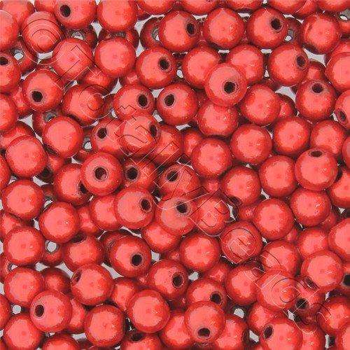 5mm Miracle acrylic round beads 5mm 80pcs round red — pack of 80, reflective 3D-effect beads ideal for jewelry making, crafts, and decora…