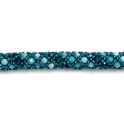 Tubular Netting kit teal jewelry making kit — DIY set with beads and instructions for creating handmade jewelry