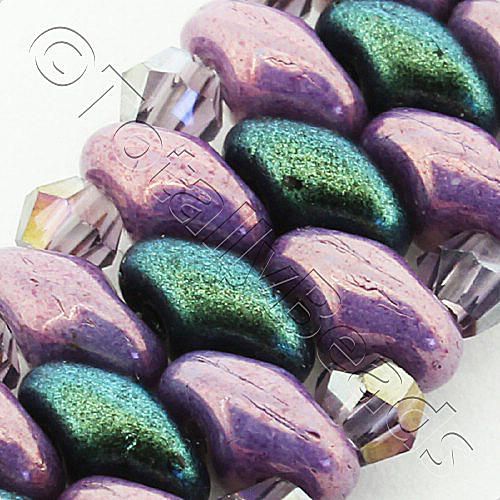 SuperDuo Bracelet Bundle amethyst bracelet making kit — DIY set with beads and instructions for creating handmade jewelry