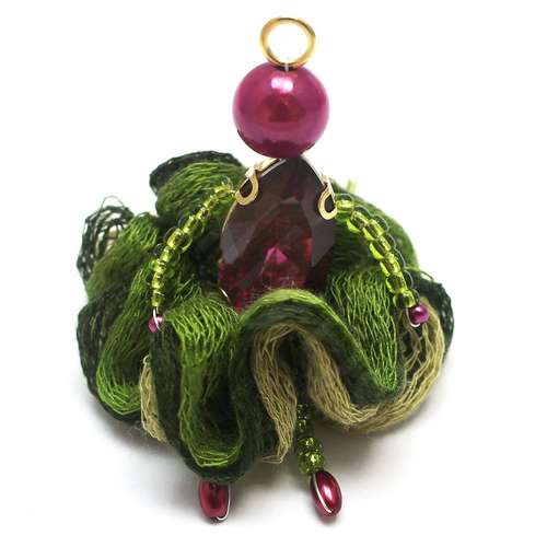 Lady Rivoli Kit pink green jewelry making kit — DIY set with beads and instructions for creating handmade jewelry