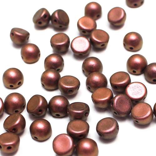 7mm Czech glass glass beads polychrome copper rose — pack of 25, high-quality two-hole beads ideal for jewelry making, bead weaving, and…