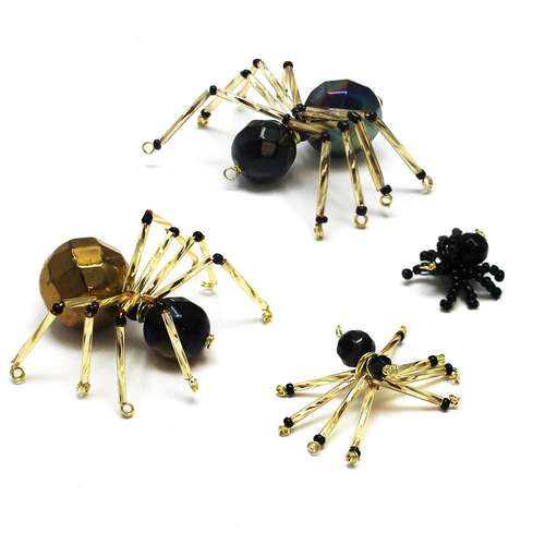 Spooky Spiders Kit jewelry making kit — DIY set with beads and instructions for creating handmade jewelry