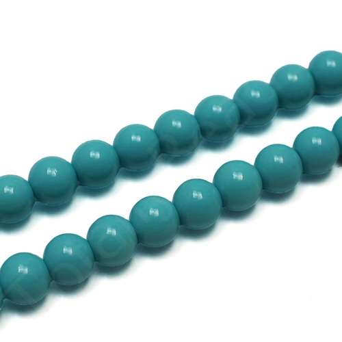 Opaque Glass Round Beads 8mm - Aqua