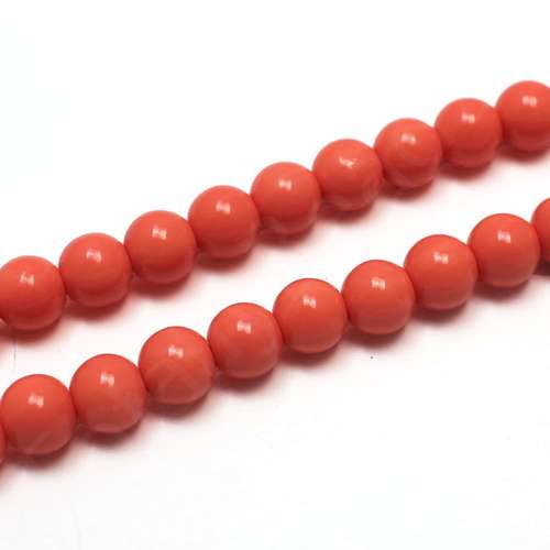 Opaque Glass Round Beads 8mm - Dark Orange