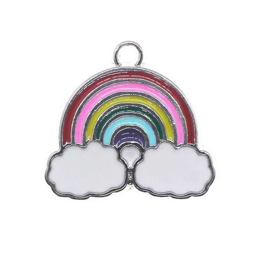 Enamel Rainbow Charm - 19x17mm