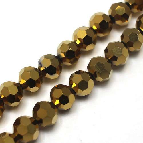 8mm crystal beads gold plate — faceted for jewelry making and beadwork