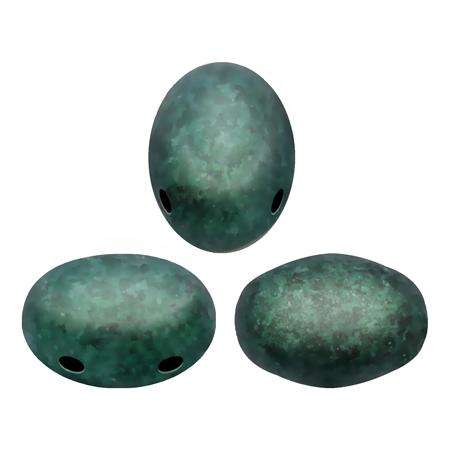 Samos Puca Beads 10g - Met Matt Green Turquoise
