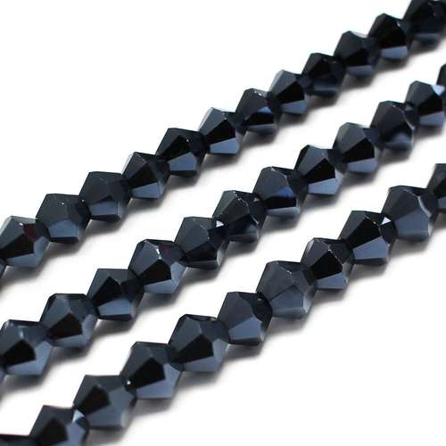 6mm crystal bicone beads hematite — faceted for jewelry making and beadwork