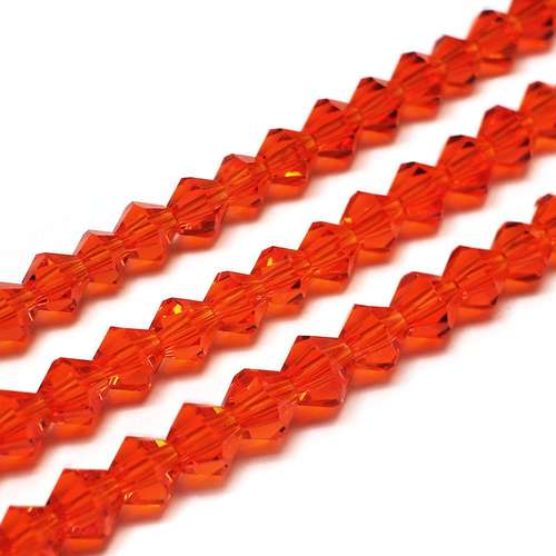 6mm crystal bicone beads dark orange — faceted for jewelry making and beadwork