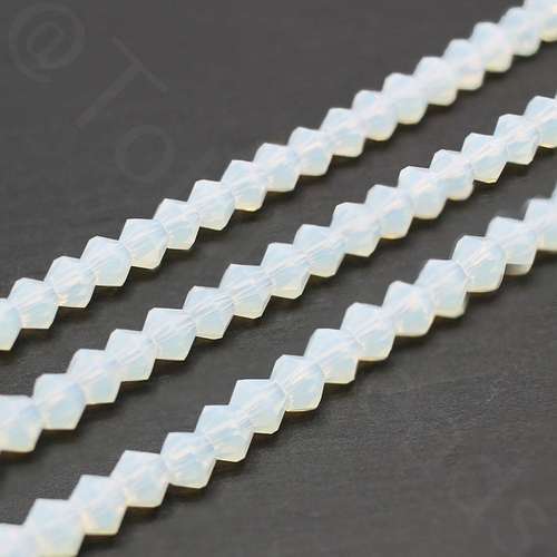 4mm crystal bicone beads white opal — faceted for jewelry making and beadwork