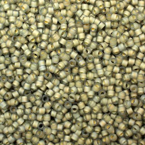 Toho Treasure Size 11 5g - Frost Orange Cream Line Black Diamond
