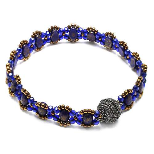 Par Puca Samos Bracelet sapphire bronze makes 2 bracelet making kit — DIY set with beads and instructions for creating handmade jewelry