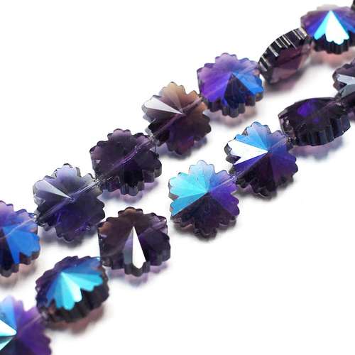12mm crystal beads purple rainbow plate 13x12mm — faceted for jewelry making and beadwork