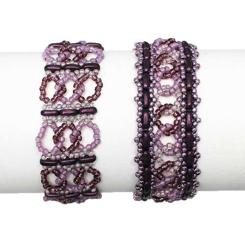 Beaded Bar Chain Bracelets pink bracelet making kit — DIY set with beads and instructions for creating handmade jewelry