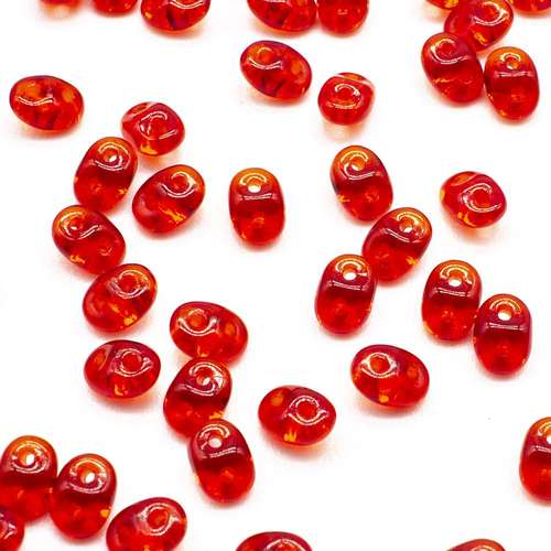 10g Czech glass Rulla beads siam ruby — two-hole beads for jewelry making and bead weaving
