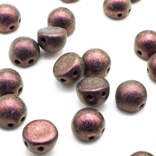 7mm Czech glass glass beads polychrome pink olive — pack of 25, high-quality two-hole beads ideal for jewelry making, bead weaving, and c…