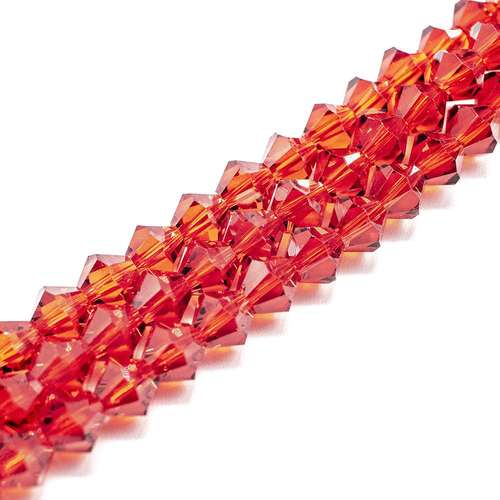 8mm crystal bicone beads red — faceted for jewelry making and beadwork