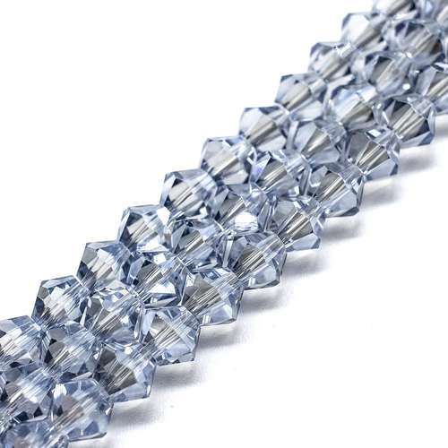 8mm crystal bicone beads light sapphire — faceted for jewelry making and beadwork