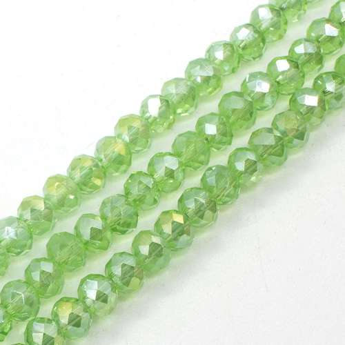 4mm crystal beads light green — faceted for jewelry making and beadwork