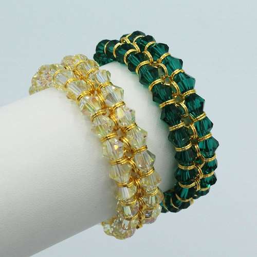 Emma Bicone Bracelets crystal teal bracelet making kit — DIY set with beads and instructions for creating handmade jewelry