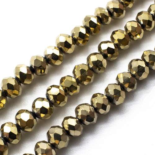 6mm crystal beads champagne gold, pack of 100 — faceted for jewelry making and beadwork