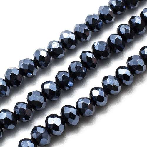 6mm crystal beads hematite, pack of 100 — faceted for jewelry making and beadwork