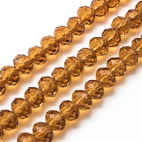 6mm crystal beads topaz, pack of 100 — faceted for jewelry making and beadwork