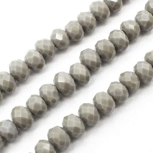 6mm crystal beads opal dark grey, pack of 100 — faceted for jewelry making and beadwork