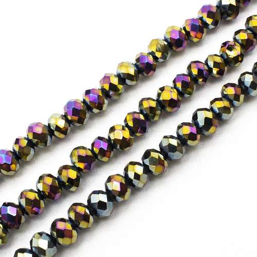 4mm crystal beads rainbow plate, pack of 130 — faceted for jewelry making and beadwork