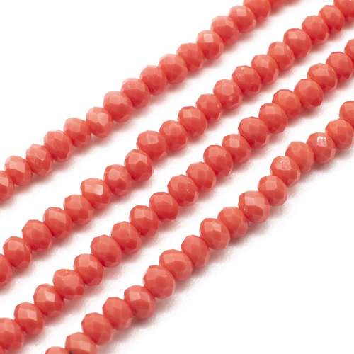 3mm crystal beads coral, pack of 150 — faceted for jewelry making and beadwork