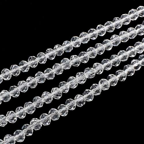3.5mm crystal beads clear, pack of 130 — faceted for jewelry making and beadwork