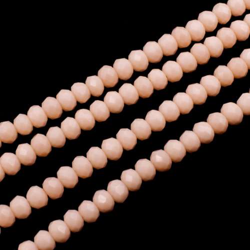 3.5mm crystal beads opaque peach, pack of 130 — faceted for jewelry making and beadwork