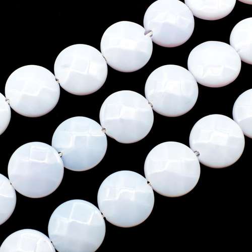 Opal Lilac Opaque Facet Disc - 14mm