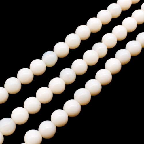Opal Opaque Cream Round - 6mm