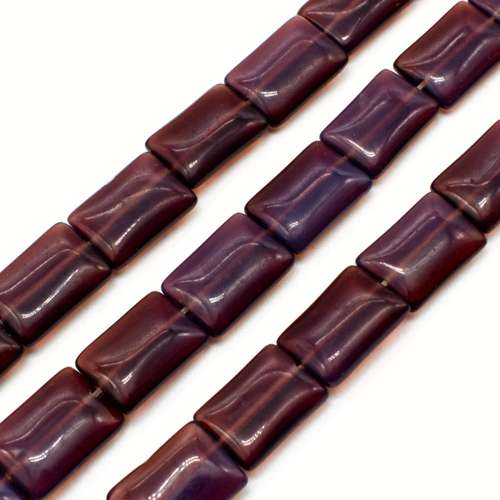 Opal Purple Flat Rectangle Beads - 14x10mm