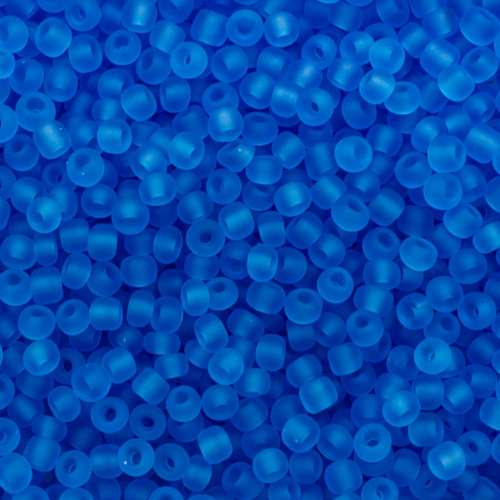 size 8 FGB glass seed beads frosted caribbean blue — 50g pack, ideal for bead weaving, embroidery, and jewelry making