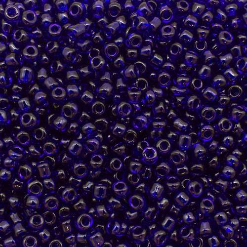 size 8 FGB glass seed beads transparent indigo — 50g pack, ideal for bead weaving, embroidery, and jewelry making