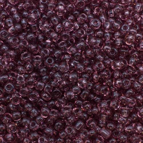 size 8 FGB glass seed beads transparent lavender hue — 50g pack, ideal for bead weaving, embroidery, and jewelry making