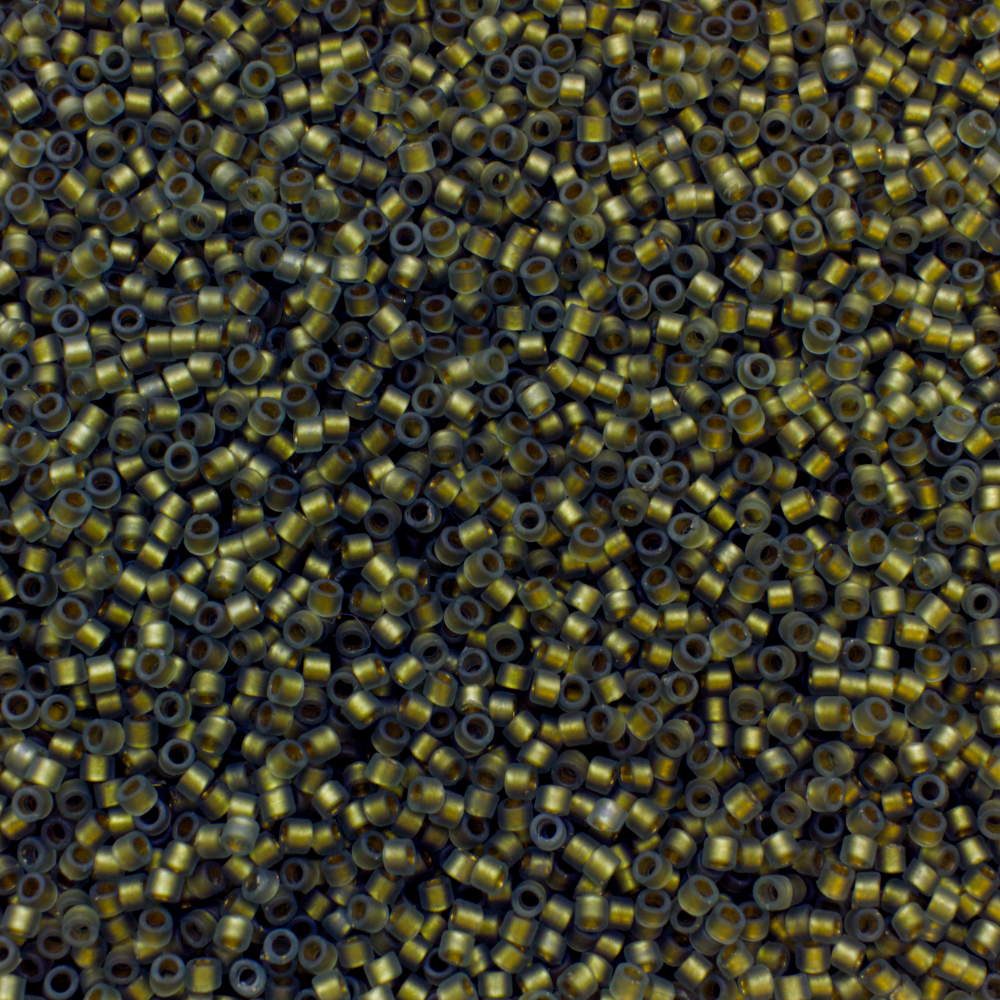 Toho Treasure Size 11 5g - Frosted Gold-Lined Black Diamond Luster