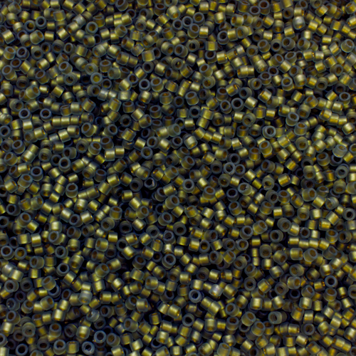 Toho Treasure Size 11 5g - Frosted Gold-Lined Black Diamond Luster