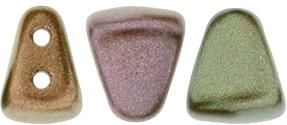Czech glass Rulla beads bit czech glass beads 30pcs - matte metallic bronze — two-hole beads for jewelry making and bead weaving