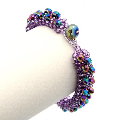 Grace Bracelet Makes 2 orchid rainbow bracelet making kit — DIY set with beads and instructions for creating handmade jewelry
