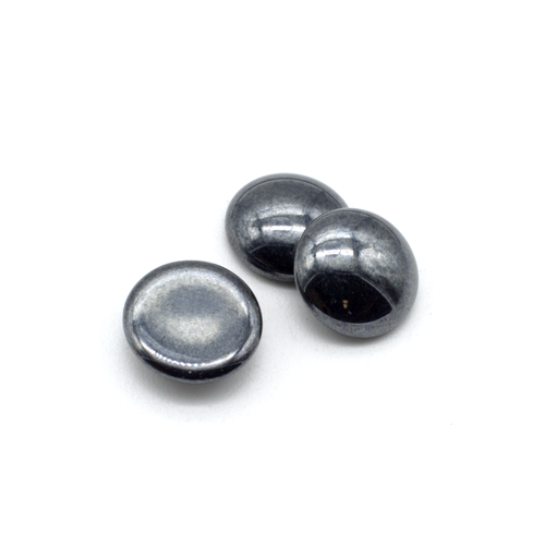 Par Puca Cabochon - 14mm - Jet Hematite