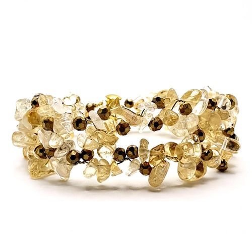 Wire Cuff Bracelets citrine bracelet making kit — DIY set with beads and instructions for creating handmade jewelry