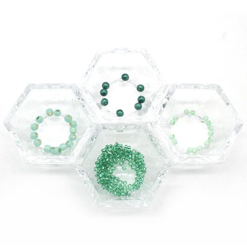 Flat Celini Rings Pack peridot jewelry making kit — DIY set with beads and instructions for creating handmade jewelry