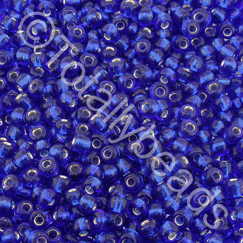 Seed Beads Silver Lined Dark Blue - Size 8 100g