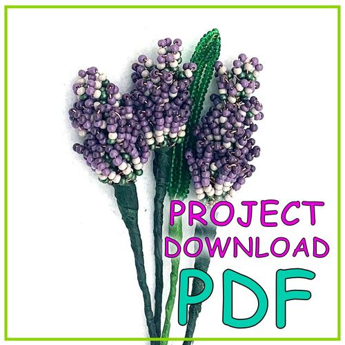 Shaded Lavender Beaded Flowers - Download Instructions